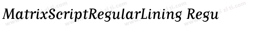 MatrixScriptRegularLining Regular字体转换